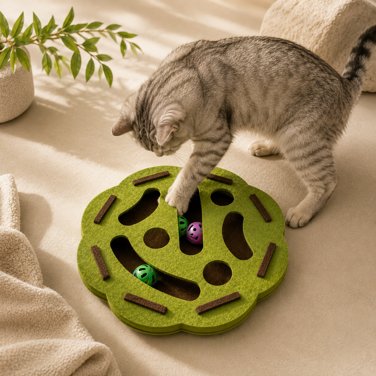 Felt Cat Puzzle Box