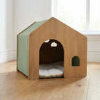Wooden Pet House with Cushion