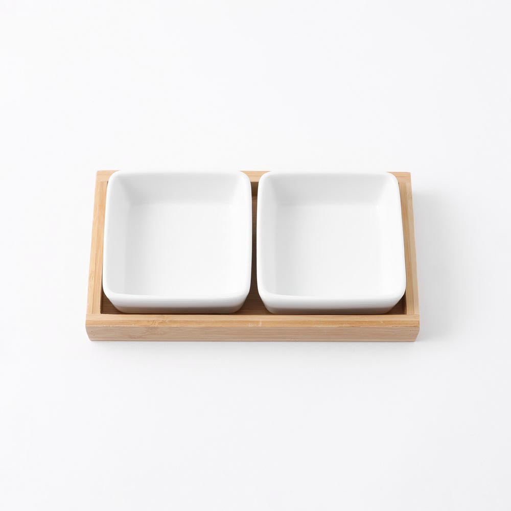 Dual Square Food Bowl