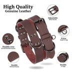 Genuine Leather Dog Collar - size comparison