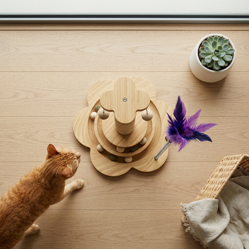 Cat Scratching Post with Feather Toy