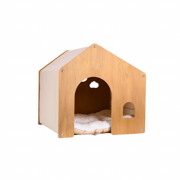 Wooden Pet House with Cushion