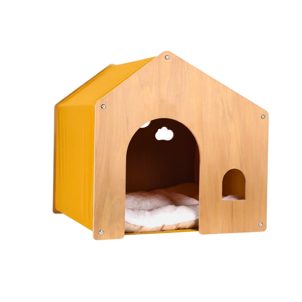 Wooden Pet House with Cushion